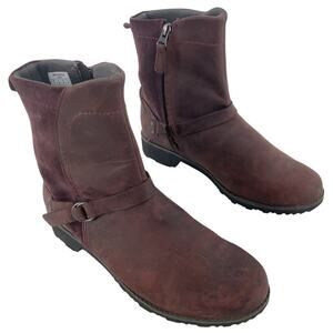 Eddie Bauer Dark Brown Leather Biker Moto Boots Women’s Size 9 Preowned
